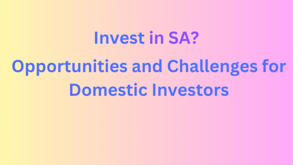 Invest in SA? Opportunities and Challenges for Domestic Investors